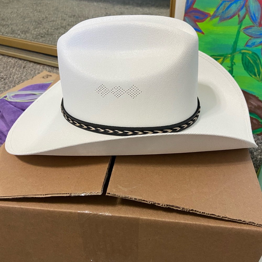 White cowboy hat